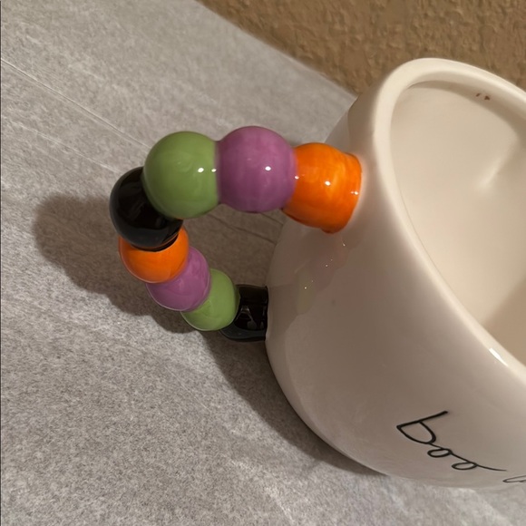 NWOT Sandra Magamen “Boo To You” Halloween White Ceramic Mug with Beaded Handle - Picture 2 of 9